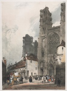 パリ、ゲント、アントワープ、ルーアンの絵のような建築：ラン、フランス、1839年。 作： Thomas Shotter Boys