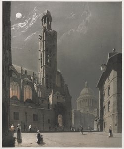 パリ、ゲント、アントワープ、ルーアンの美しい建築物：サンエティエンヌデュモン...、1839年。 作： Thomas Shotter Boys