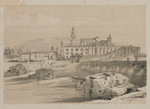 スペインの絵のようなスケッチ: コルドバ、グアダルキベルのローマ橋の遺跡 作： Thomas Shotter Boys