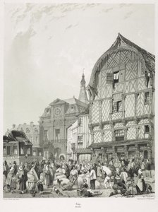 古きフランスの絵のようにロマンチックな旅、ピカルディ集。 2、1840。 作： Thomas Shotter Boys