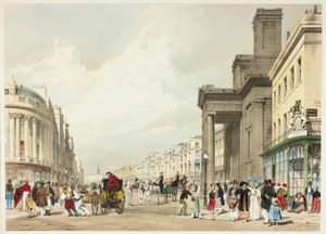 リージェント ストリート、クワドラントに向かって、プレート 18 から ロンドンのオリジナル ビュー 作： Thomas Shotter Boys