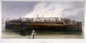 1841 年 10 月 30 日の武器庫火災の翌朝のロンドン塔