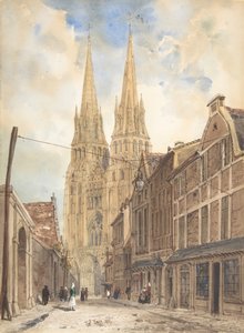 バイユーの眺め、1832 年。 作： Thomas Shotter Boys