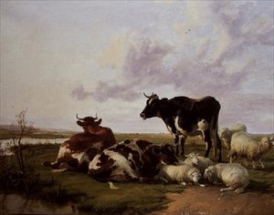 牛・羊の放牧 作： Thomas Sidney Cooper