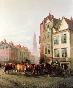 オールドスミスフィールドマーケット、1887 作： Thomas Sidney Cooper