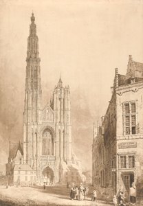 アントワープ大聖堂の眺め 作： Thomas Sidney Cooper