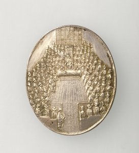 国会議事堂1650（リバース）（シルバー）を描いたダンバールメダル（表側は168065を参照）