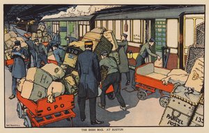 ユーストンのアイリッシュ・メール紙（カラーリトグラフ） 作： Thomas Somerfield