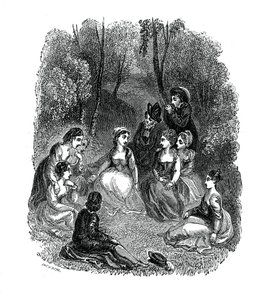ジョヴァンニボッカチオ作「デカメロン」の序章、1833年。 作： Thomas Stothard