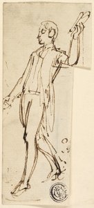 腕を上げて立っている人のスケッチ 作： Thomas Stothard