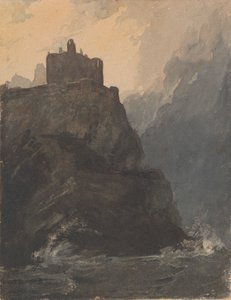 崖の上の城、嵐の海、崖のふもとの難破船 作： Thomas Sully