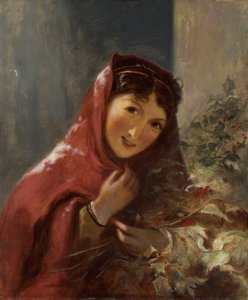 ホリーの枝を運ぶ女性、1850 作： Thomas Sully