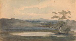 Paisagem com árvores e montanhas, lago em primeiro plano 作： Thomas Sully