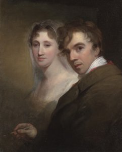 1810年頃に妻を描いた芸術家の自画像 作： Thomas Sully
