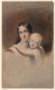 「ジェームス ロブ夫人と彼女の 3 人の子供の肖像」の習作、オグデン南部美術館、ニューオーリンズ、ルイジアナ州 作： Thomas Sully
