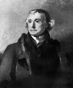 トーマスジェファーソン、19世紀のアメリカ合衆国第3大統領。 作： Thomas Sully