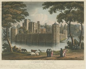 キャバーズウォール城：着色されたアクアチントの彫刻、1817年2月1日 作： Thomas Sutherland