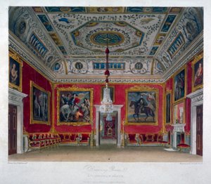 バッキンガム ハウス、ウェストミンスター、ロンドン、1817 の応接室の内部ビュー 作： Thomas Sutherland
