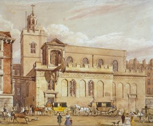 西の聖ダンスタン教会、フリート ストリート、ロンドン市、1827 年