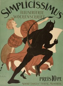「Simplicissimus Illustrated Weekly」の表紙、パブ。 1896年（カラーリソ） 作： Thomas Theodor Heine