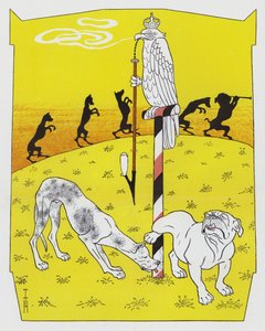 ジャーマン・マスティフとイングリッシュ・ブルドッグ (カラーリソ) 作： Thomas Theodor Heine