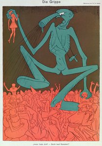 Influenssa, Simplicissimus, helmikuu 1929 (väri litho) 作： Thomas Theodor Heine