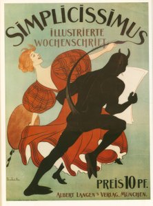 「シンプリシシマス」-トーマス・テオドール・ハイネ-カラーリトグラフ、1919 作： Thomas Theodor Heine