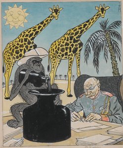 植民地は、インクが乾燥するため、ドイツ政府の下では繁栄できません..., 1903. 作： Thomas Theodor Heine