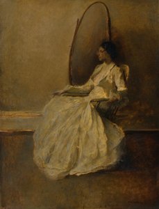 レディ・イン・ホワイト No. 1、カリフォルニア州。 1910年。 作： Thomas Wilmer Dewing
