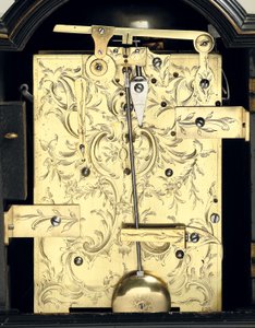 ジョージ3世の印象的な置時計の詳細、1770年頃（木、ガラス、金属）（491921も参照）