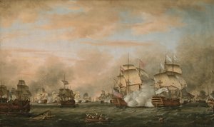 セインツの海戦、1782年4月9-12日 作： Thomas Whitcombe