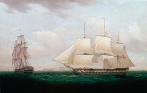 沿岸沖の2人の東インド人、トーマスウィットコム、c1850 作： Thomas Whitcombe