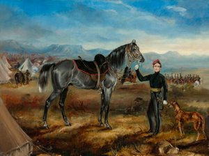 キャプテン T W グッドリッチの馬、チャーリー、ケープマウントライフルマン 作： Thomas White Goodrich