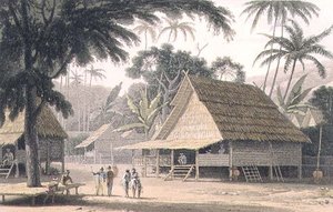 マレーの村（「インドへの絵のような旅」より16枚目 作： Thomas und William Daniell