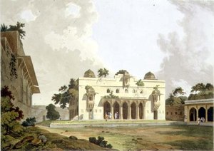 バハールのロタス・ガーの遺跡、『東洋の風景』第4部のプレートII、パブ。1801年（アクアチント 作： Thomas und William Daniell