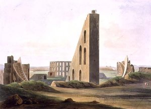 デリーの天文台、「Oriental Scenery」の第3部からXX番のプレート、パブ。1808年（アクアチント）。 作： Thomas und William Daniell