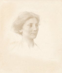 女の子の頭 作： Thomas Wilmer Dewing