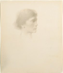 女性の頭、1894年以降。 作： Thomas Wilmer Dewing