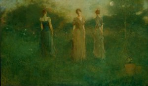 庭にて 作： Thomas Wilmer Dewing
