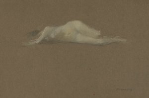 彼女の側の裸の女性 作： Thomas Wilmer Dewing
