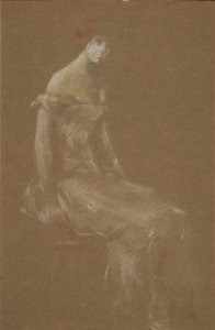 ピンクの女性の肖像 #3 作： Thomas Wilmer Dewing