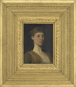 若い女の子の肖像画、1888 作： Thomas Wilmer Dewing