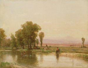 プラット川の野営地、1865 作： Thomas Worthington Whittredge