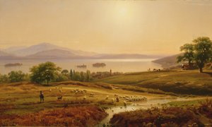 マッジョーレ湖の朝、1860 作： Thomas Worthington Whittredge