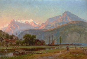 ウーリ湾、ルツェルン湖 1859年 （油彩・キャンバス） 作： Thomas Worthington Whittredge