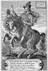 ヘンリー4世（1553年～1610年）の肖像（馬）45歳、トマス・ド・リューの彫刻。 作： Thomas de Leu