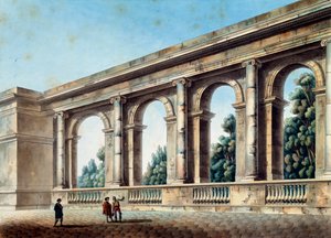 「アーチ型ギャラリーの眺め」、c1791-c1794