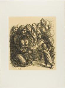 名誉の戦場で戦死した兵士の娘たちのために』（『Actualités』より13枚目 作： Théophile Alexandre Pierre Steinlen