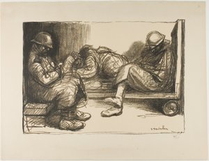 ダグアウトにて 作： Théophile Alexandre Pierre Steinlen