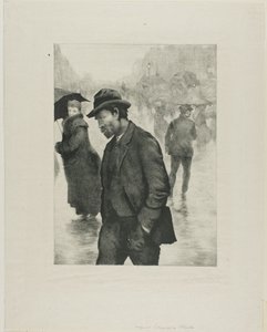 雨の日、パリ 作： Théophile Alexandre Pierre Steinlen